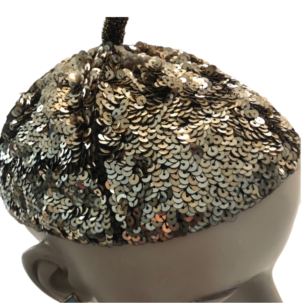 Vintage Sequinned Beanie - Picture 4 of 8